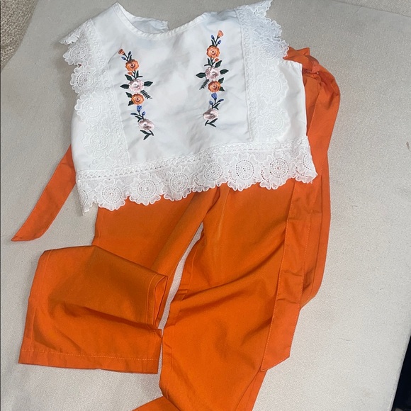 SHEIN Orange Elastic Waist Pants - Picture 1 of 2